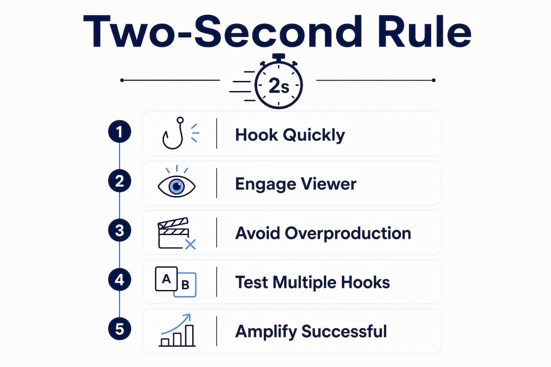 Infographic illustrating TikTok two-second creative rule